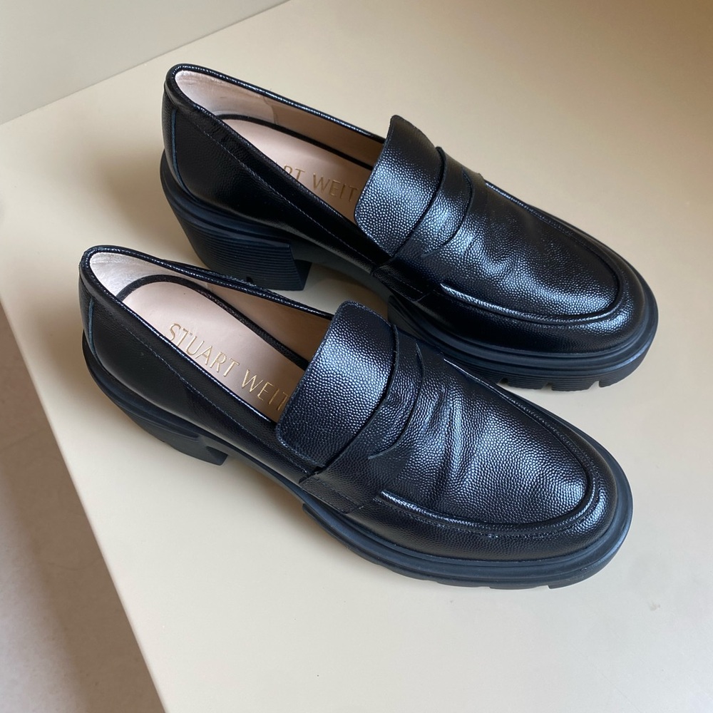 Stuart Weitzman Black Soho leather Loafers